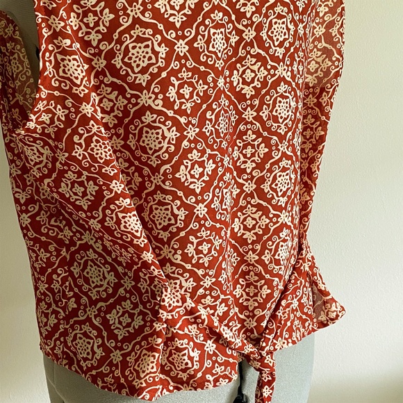 LARGE The Limited Chiffon Rust & Cream Vest - Picture 4 of 6